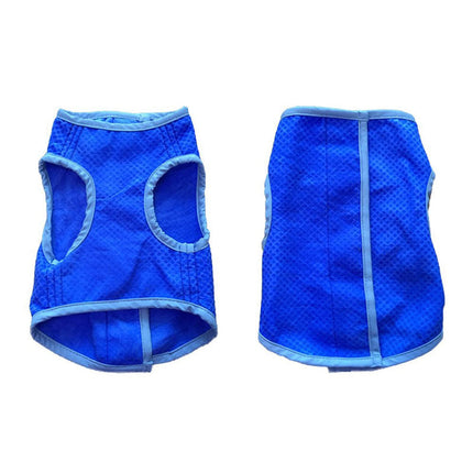 Hondenkoelvest | Drie-Laags Microvezel | Verstelbaar Design | Lichtgewicht Comfort | Diverse Maten XS-L | Blauw | Zomerse Verkoeling en Bescherming | Ideaal voor Actieve Buitendagen