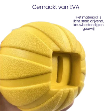Duurzame EVA Speelbal Met Touw | Drijvend Hondenspeelgoed | Interactief Kauw- En Speelplezier | Geschikt Voor Alle Hondenmaten | Gele Bal
