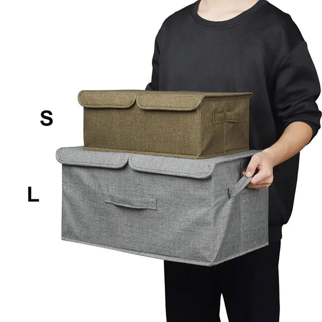 Gepersonaliseerde Opbergbox voor Huisdier Speelgoed | Duurzaam Polyester | Verkrijgbaar in Grijs, Bruin, Khaki, Groen | Maten S en L | Met Deksel voor Organisatie en Netheid | Aanpasbaar met Naam