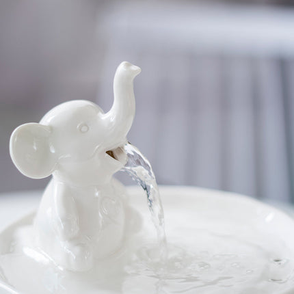 Katwaterfontein Olifant 1.2L | USB Automatisch Keramisch | Filter | Veilig en Duurzaam | Stressverlichtend | Hoogwaardige Materialen | Slimme Sensor | Tijger & Puppy Geschikt