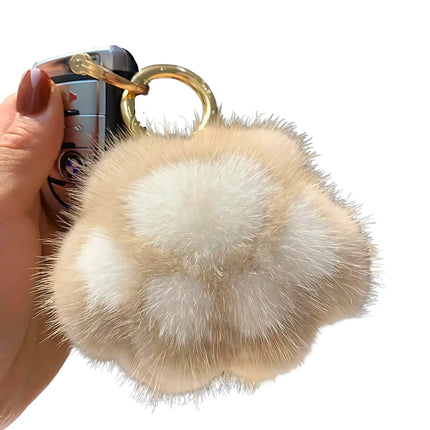 Schattige kattenpoot sleutelhanger | Pluche tas hanger | Imitatie nerts vacht | Decoratief accessoire voor tas, autosleutel of rugzak | Perfect cadeau voor meisjes