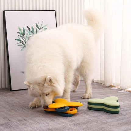 Interactief Voedingsspeelgoed Voor Honden | Vertraging Eten En Mentale Stimulatie | Duurzaam En Gemakkelijk Schoon Te Maken | Geschikt Voor Brokjes En Traktaties | Geel Of Groen | 24 cm