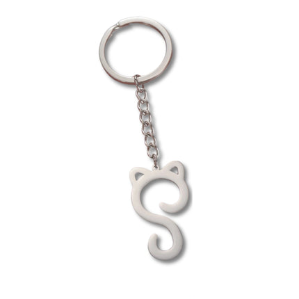 Sleutelhanger schattige kat | RVS katten sleutelhangers | Dierlijke kitten hanger voor tas, auto, kinderen, cadeau voor kattenliefhebber | My Shape