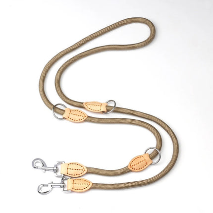 Hands-Free Nylon Riem | Verstelbare Dubbele Riem voor Honden | Antiklitontwerp | Comfortabele Grip voor Grote Honden | Ideaal voor Wandelen met Twee Honden