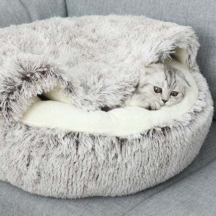 CuddleCloud comfortabel huisdierenbed | Zacht lang pluche hondenmand en kattenbed | Warm, antislip, wasbaar en opvouwbaar | Diverse maten S-XL | Geschikt voor hond en kat