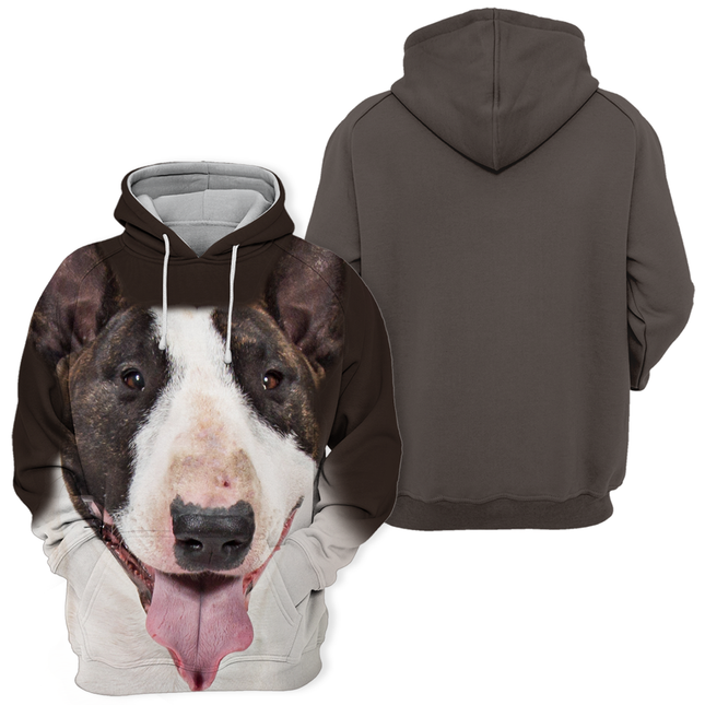 Stijlvolle Unisex Hoodie | Bull Terrier Print | Premium Polyester en Katoen | Diverse Maten S-4XL | Comfort en Duurzaamheid | Hoge Resolutie Print | Tweezijdig Stretchmateriaal