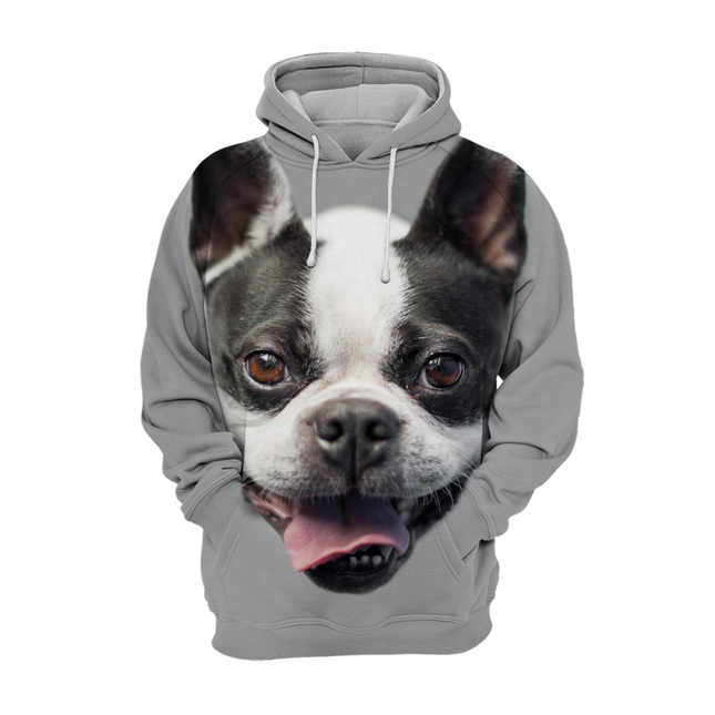 Boston Terrier Design | Unisex Hoodie | Maten S-4XL | Polyester en Katoen | Hoge Resolutie Print | Comfortabel en Duurzaam | Premium Stoffen | Geschikt voor Zowel Dames als Heren
