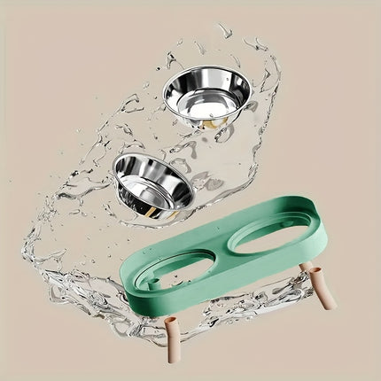 Roestvrijstalen Kattenvoerbak & Waterdispenser