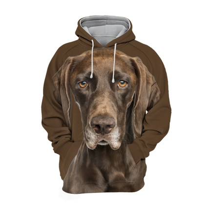Duurzame Polyester Katoen Hoodie | Bedrukt met Duitse Staande Kortharen Design | Voor Liefhebbers van Honden | Maatbereik S-4XL