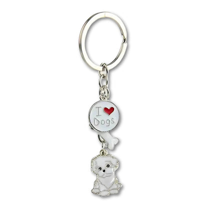 Jack Russell Terrier Sleutelhanger | Hondenhanger Sleutelring voor Dames en Heren | Zilver Metaal | Tas Hanger | Geschenk Idee Auto Sleutelhanger | Uniseks Accessoire