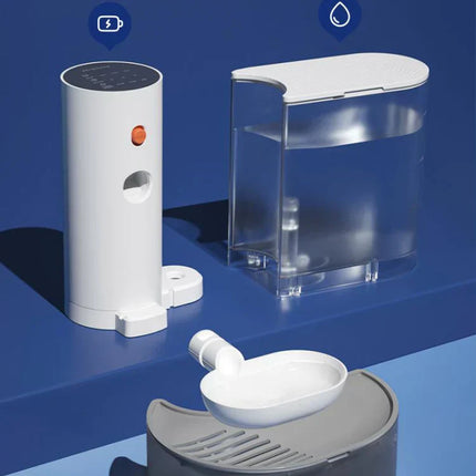 AquaFlow draadloze drinkfontein voor huisdieren 1.8L | Geavanceerde filtratie | Stil ontwerp | Scheiding schoon en vuil water