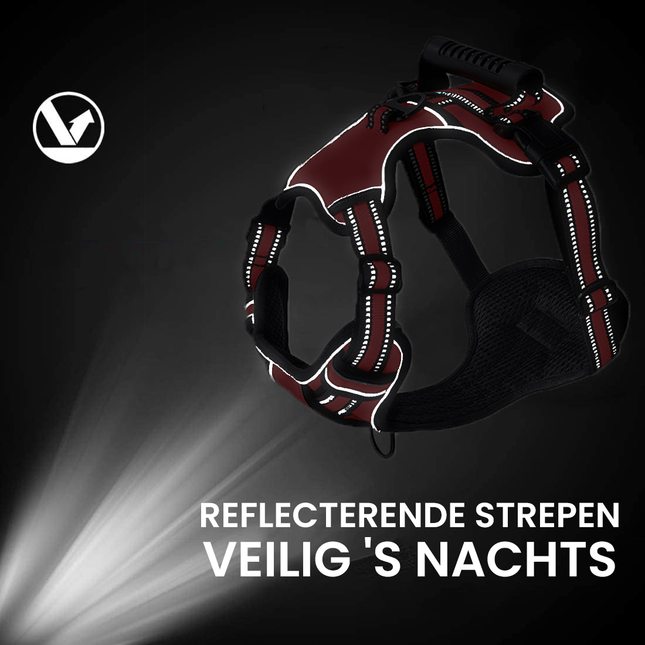 Reflecterend Hondenharnas | No Pull Ontwerp | Duurzame Oxford Stof | Veilige Nachtelijke Wandelingen