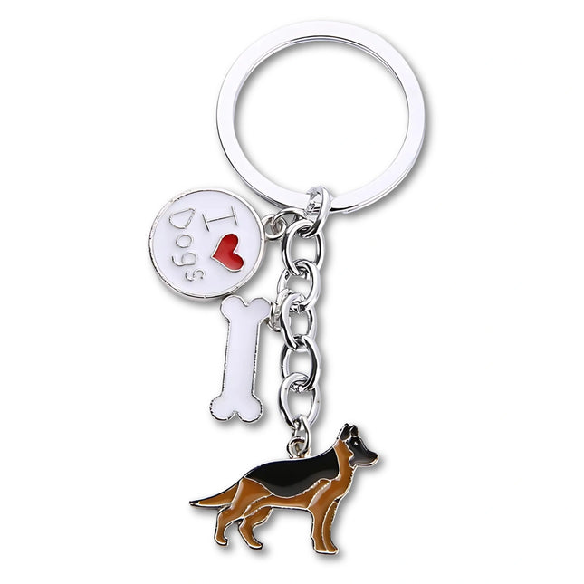 Jack Russell Terrier Sleutelhanger | Metalen Hondenhanger voor Dames & Heren | Sleutelring & Tasbedel | Cadeau voor Hondenliefhebbers | Zilver  | Unisex