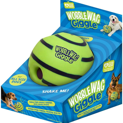 Giechelende Speelbal Voor Honden | Glow In The Dark | Duurzaam Kunststof | Voor Alle Hondenrassen | Geen Batterijen Nodig | Groene Interactieve Bal