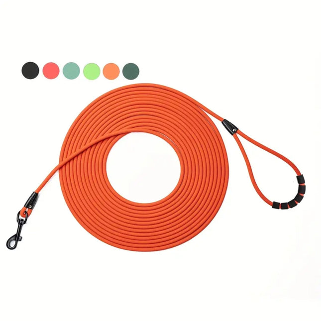 Extra Lange Waterproof Hondenlijn | Geschikt voor Avonturen | Duurzaam Rubber in Verschillende Kleuren | Veilig en Veelzijdig voor Buiten | Verkrijgbaar in Maten S tot XXL
