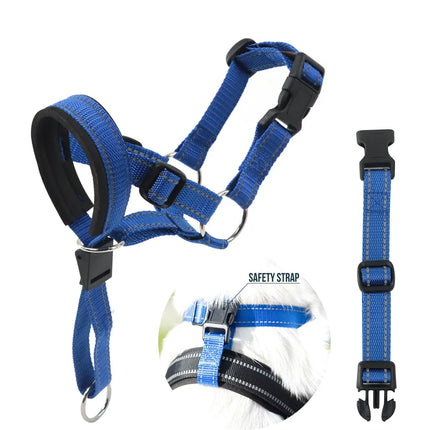 Ademende Nylon Anti-Blaf Snuit met Reflecterende Strips voor Honden | Verstelbare Pasvorm en Snelsluiting | Kleuren: Oranje, Rood, Blauw | Maten: S, M, L, XL