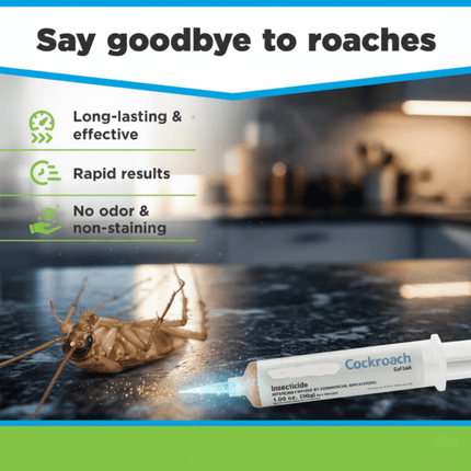 RoachGuard Gel | Efficace controllo degli scarafaggi in ambienti interni ed esterni | Azione rapida, inodore | Protezione a lunga durata | Applicazione precisa | Formula indoxacarb | Nessun residuo visibile | Ideale per la casa e l'ospitalità