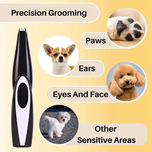 Fluisterstille Huisdier Precisietrimmer | Ergonomisch Ontwerp | Veiligheidsmes | Geruisloze Ervaring | Perfecte Verzorging voor Katten en Honden | Behoud Glanzende Vacht | Eenvoudig in Gebruik | Comfortabele Trimsessie