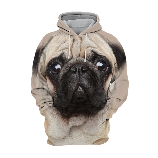 Hoodie met Mopshond Print | Unisex | Zacht en Duurzaam | Maten S-4XL