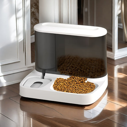 Kattenvoerbak met Automatische Waterdispenser | Zwaartekrachtgestuurd | Transparant Ontwerp | Voor Katten en Kleine Huisdieren | Duurzaam Kunststof | Gemakkelijk Bijvulbaar