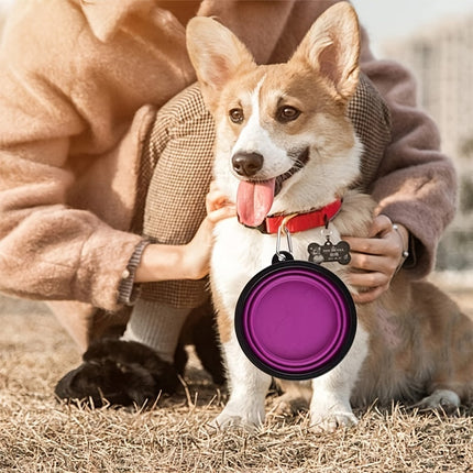 Opvouwbare voerbak voor honden en katten | Duurzaam TPR-rubber | Met karabijnhaak | Compact & lichtgewicht | Ideaal voor onderweg, reizen of wandelingen | Geschikt voor water en voer