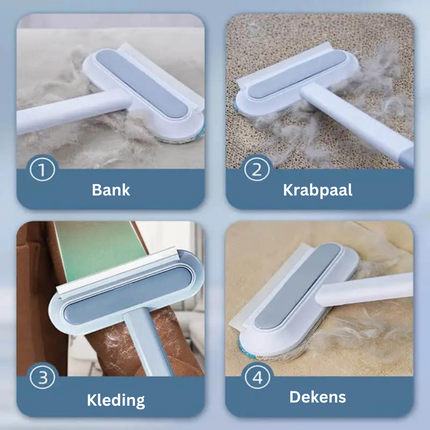 Dierenhaar verwijderaar 4-in-1 | Herbruikbaar zonder batterijen | Geschikt voor meubels, kleding, dekens en krabpalen | Snel en effectief schoonmaken