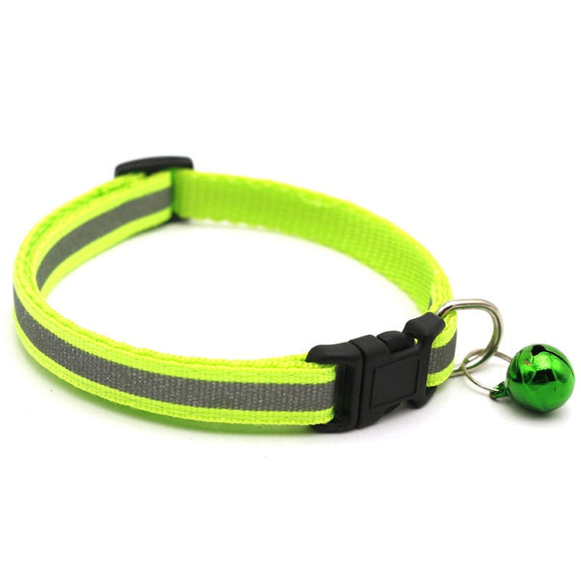 Reflecterende kattenhalsband met bel en AirTag houder | Verstelbaar nylon | Voor katten van verschillende groottes | Zichtbaar in het donker