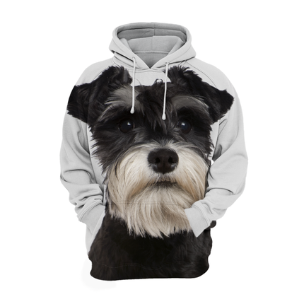 Unisex Hoodie | Zwart | Verkrijgbaar in S-4XL | Comfortabele Polyester/Katoen Mix | Perfecte Pasvorm | Hoge Resolutie Print | Miniatuur Schnauzer Design