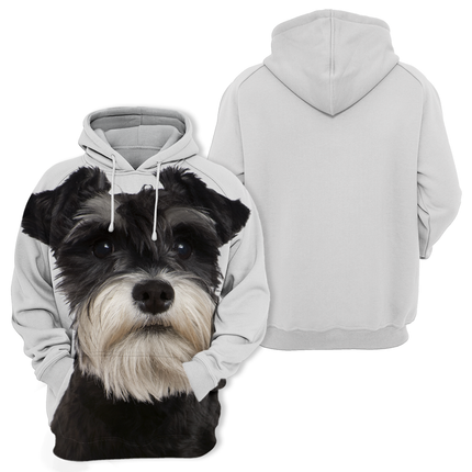 Unisex Hoodie | Zwart | Verkrijgbaar in S-4XL | Comfortabele Polyester/Katoen Mix | Perfecte Pasvorm | Hoge Resolutie Print | Miniatuur Schnauzer Design