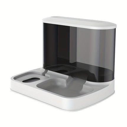Kattenvoerbak met Automatische Waterdispenser | Zwaartekrachtgestuurd | Transparant Ontwerp | Voor Katten en Kleine Huisdieren | Duurzaam Kunststof | Gemakkelijk Bijvulbaar