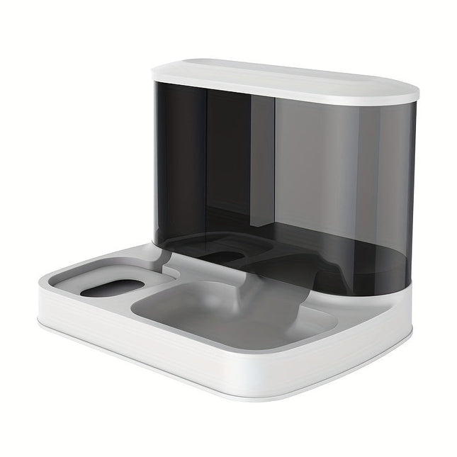 Kattenvoerbak met Automatische Waterdispenser | Zwaartekrachtgestuurd | Transparant Ontwerp | Voor Katten en Kleine Huisdieren | Duurzaam Kunststof | Gemakkelijk Bijvulbaar