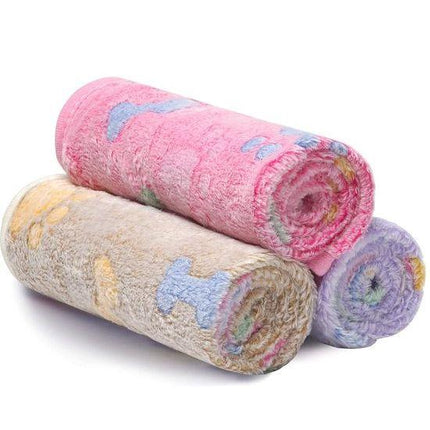 Superzachte Fleece Huisdierdekens | Set van 3 Flanel Dekens voor Hond Kat | Verschillende Maten en Kleuren | Huidvriendelijk en Wasmachinebestendig