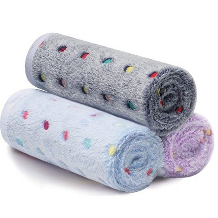 Set van 3 Zachte Huisdierdekens | Veelzijdige Coral Fleece Plaids | Kleine en Grote Formaten | Voor Honden, Katten | Kleurrijk Stevig Prints | Wasbaar en Warm | Anti-Pilling Polyester