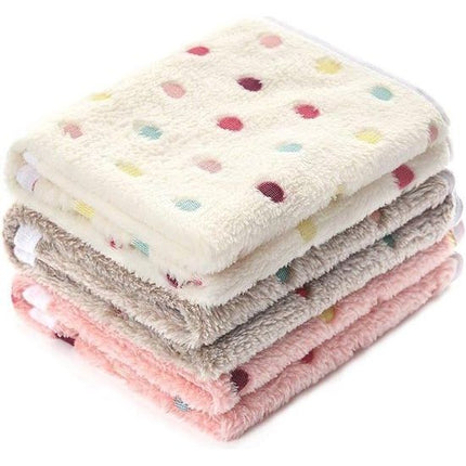 Deken Set van 3 | Super Zacht Fleece | Dubbelzijdig Koraal Fluweel | Schattige Patronen | Huisdier Deken Voor Hond, Puppy, Kat | Verschillende Kleuren | Wasmachinebestendig | Beschermt Meubels