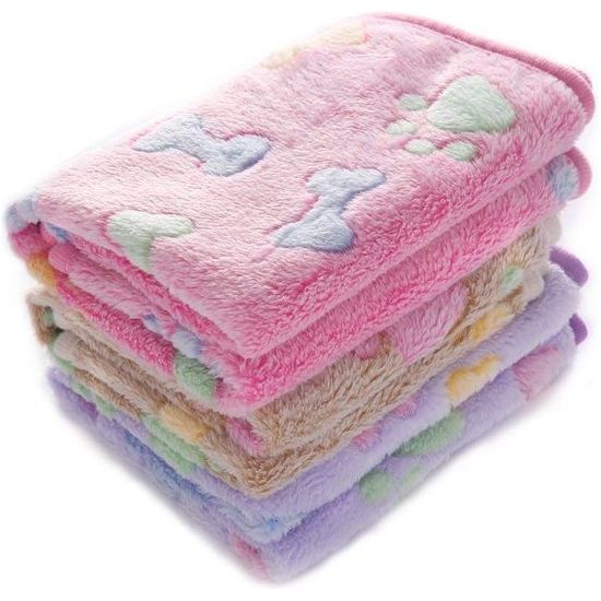 Superzachte Fleece Huisdierdekens | Set van 3 Flanel Dekens voor Hond Kat | Verschillende Maten en Kleuren | Huidvriendelijk en Wasmachinebestendig