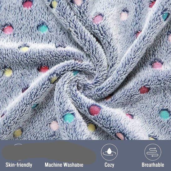 Set van 3 Zachte Huisdierdekens | Veelzijdige Coral Fleece Plaids | Kleine en Grote Formaten | Voor Honden, Katten | Kleurrijk Stevig Prints | Wasbaar en Warm | Anti-Pilling Polyester