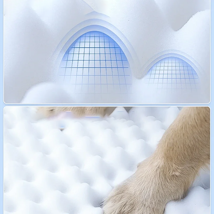 Hemelsblauw Dierenligplaats | Gel Koelmat | Traagschuim Ondersteuning | Ademend en Ergonomisch Design | Ideaal voor Hete Zomers | Maten S, M, L, XL Beschikbaar