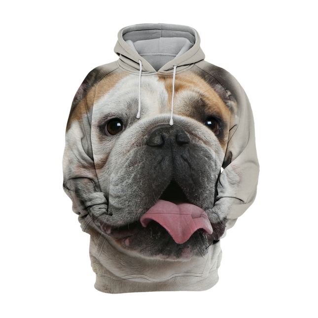 Engelse Bulldog Katoenmix Trui | Comfortabele Unisex Hoodie | Grafische Print | Verschillende Maten | Warm en Duurzaam