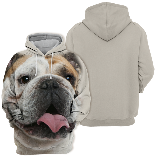 Engelse Bulldog Katoenmix Trui | Comfortabele Unisex Hoodie | Grafische Print | Verschillende Maten | Warm en Duurzaam