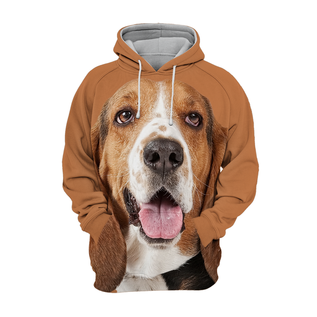 Unisex | Zachte Hoodie Voor Dierenliefhebbers | Premium Mix Polyester en Katoen | Maat S-4XL | Basset Hound Design | Langdurige Comfort en Kleurvastheid | High Definition Print | Tweezijdig Stretchstoff