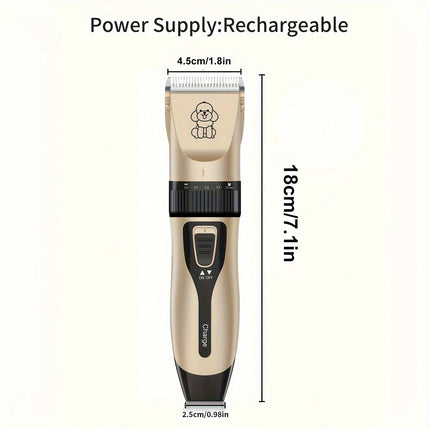 Draadloze huisdiertrimmer voor honden en katten | Stil ontwerp | USB oplaadbaar | Keramisch mes | Verstelbare mesafstand | Inclusief opzetkammen