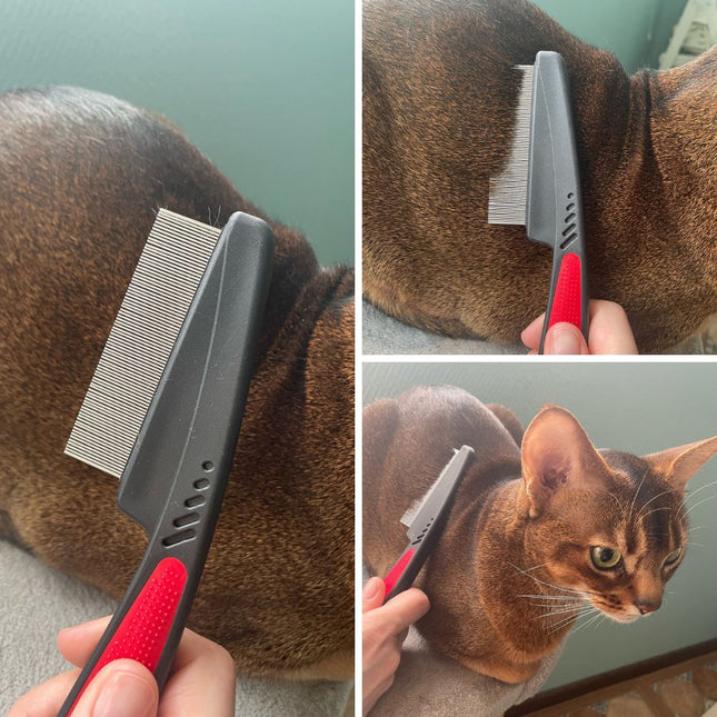 FleaFree™ ProGroomer Kam | Efficiënte Verwijdering van Vlooien en Vuil | Huisdiervriendelijk | Roestvrijstalen Tanden | Gemakkelijk Schoon te Maken | Voor Zachte Verzorging van Huisdieren