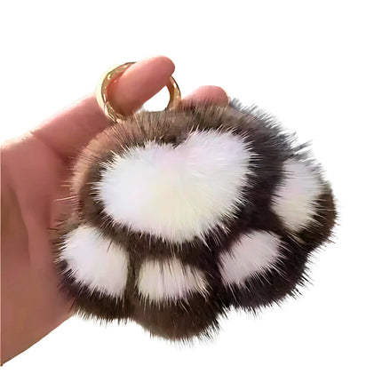 Pluche sleutelhanger kattenpoot | Schattige tas hanger | Imitatie nerts bont | Sleutelhanger voor tas of auto | Unisex accessoire meisjes cadeau