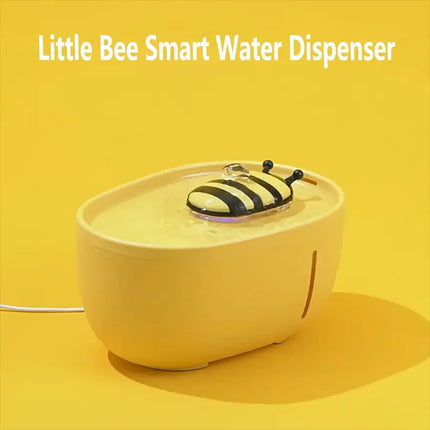 BeeSip waterfontein voor katten en kleine huisdieren | Stil werkend | Continu vers stromend water | Groot reservoir | Bijen geïnspireerd design