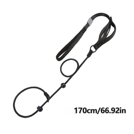 Reflecterende Gevlochten Nylon Looplijn | Glow-In-Dark Veiligheid | Comfortabele Zachte Grip | Ademend Duurzaam | Ideaal voor Nachtelijke Wandelingen en Training | 170cm - Oranje/Zwart/Groen