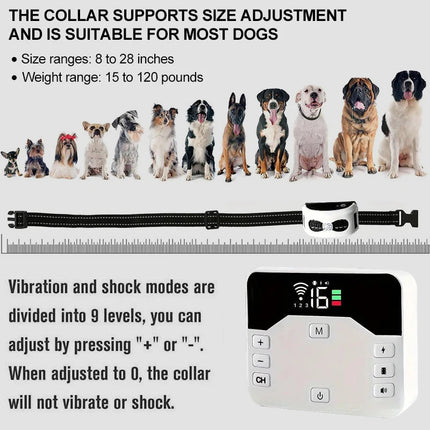 PawPal Draadloze Hondenhalsband | Verstelbare Trainingshalsband voor Honden 6,8-54 kg | 300m Actieradius | Instelbaar en Veilig