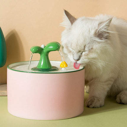 Automatische Keramische Waterdispenser voor Katten | Milieuvriendelijke Stille Drinkfontein | Dubbele Filtratie en pH-balans | Inclusief Pomp en Filter | Verkrijgbaar in Maten S en L