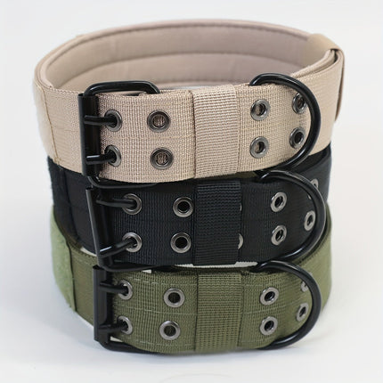 Verstelbare hondenhalsband van sterk nylon | Geschikt voor grote honden | Duurzaam, comfortabele pasvorm en stevige gespsluiting | Maten M, L, XL