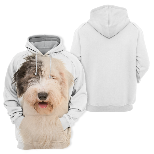Unisex Hoodie | Comfortabele Sweater | Old English Sheepdog Print | Polyester Katoen Mix | Zacht en Duurzaam | Meerdere Maten Beschikbaar | Hoge Resolutie Print | Tweezijdige Stretchstof
