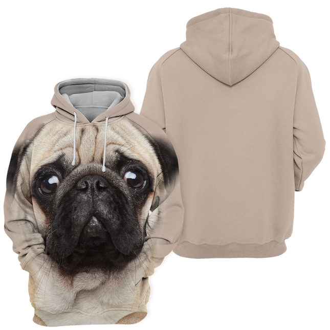 Hoodie met Mopshond Print | Unisex | Zacht en Duurzaam | Maten S-4XL